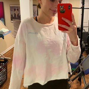 Soulcycle tie dye cropped sweatshirt